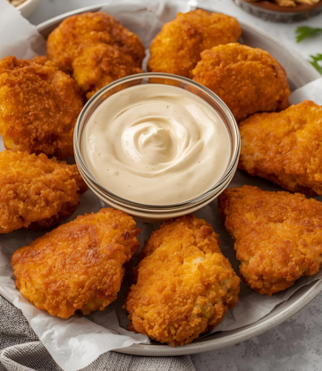 chicken nuggets on a plate 