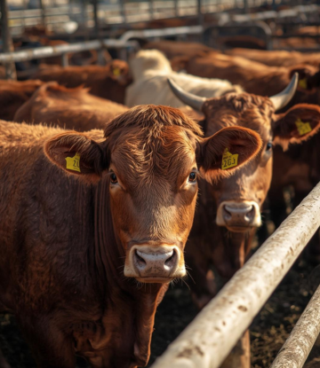 beef cattle on a lot 