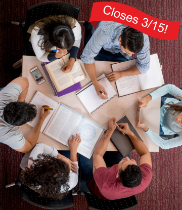 Students around a work table 