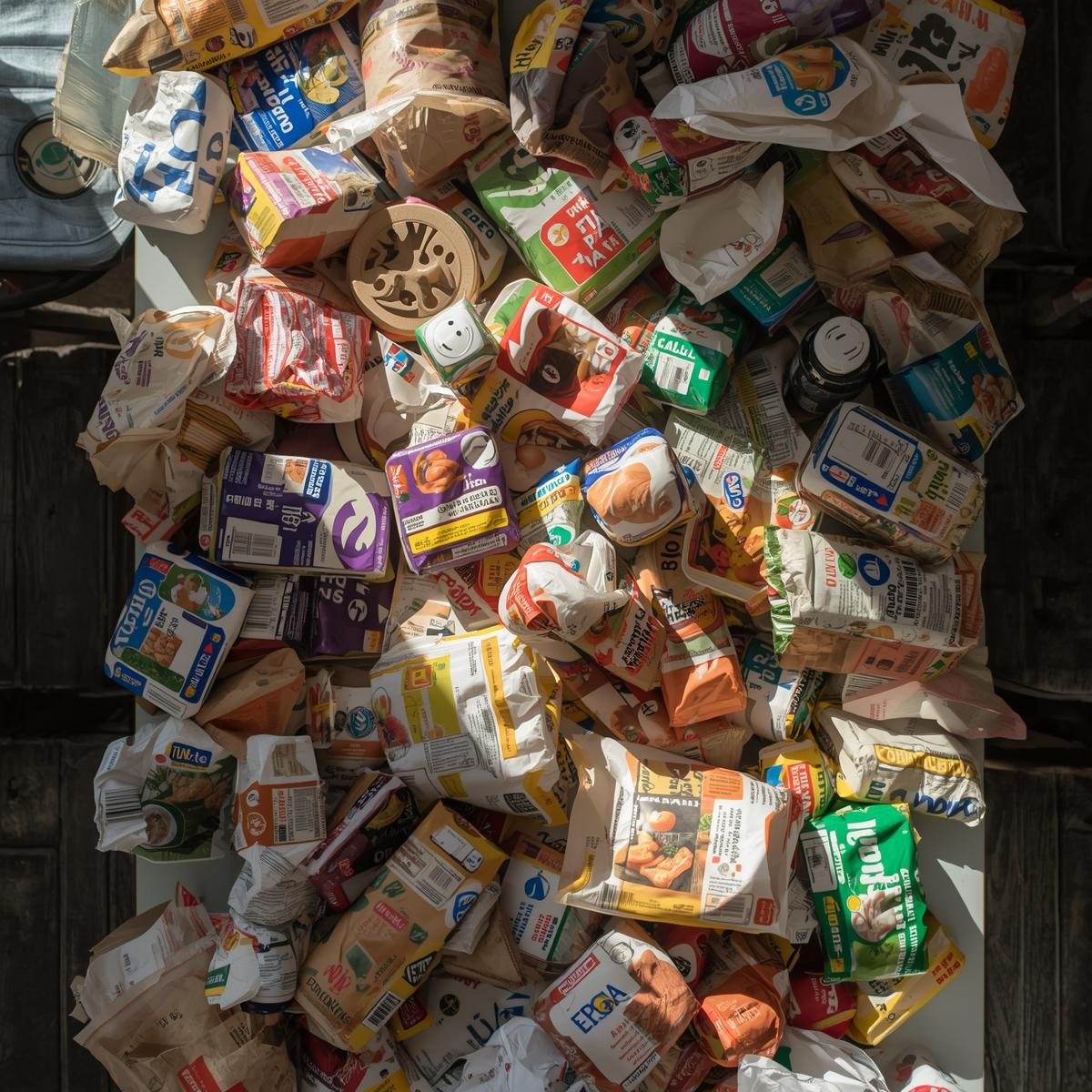 Assorted food packaging 