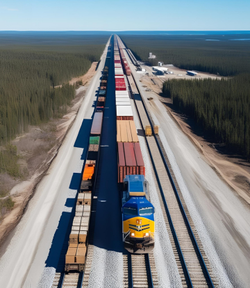 Railroad with train 