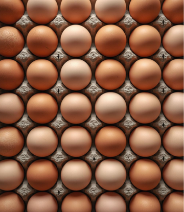flat pack of brown eggs